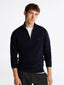 Pima org cashmere zip mock