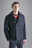 Re-wool peacoat with moon badge