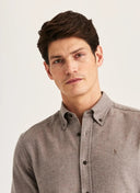 FLANNEL HERRINGBONE  SHIRT-SLIM