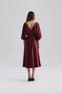 Juno V-Neck satin midi dress