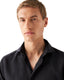 Black Linen shirt, slim soft