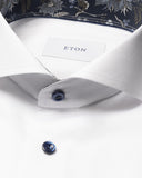 FLORAL effect signature twill shirt slim