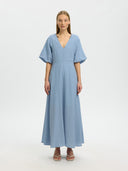 SLFMADDIE SS CLOSED BACK MIDI DRESS