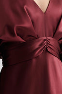 Juno V-Neck satin midi dress