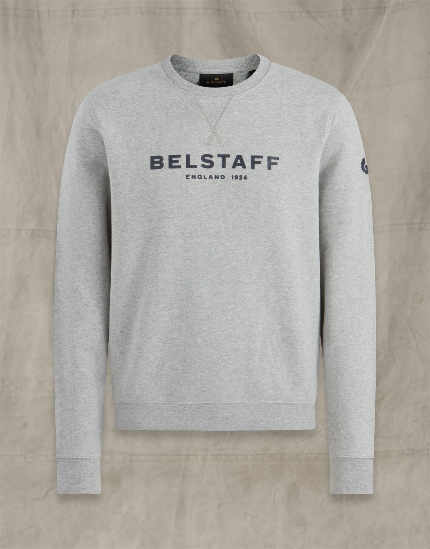 1924 Sweatshirt-Belstaff-09842 Grey Melange / Dark Navy-Product.Variant,2102,5683739-ProductId,71120674-Product.Number,belstaff,College,gensere,Grå,Herre