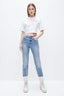 Vintage metallkjede-rippede hamp-jeans